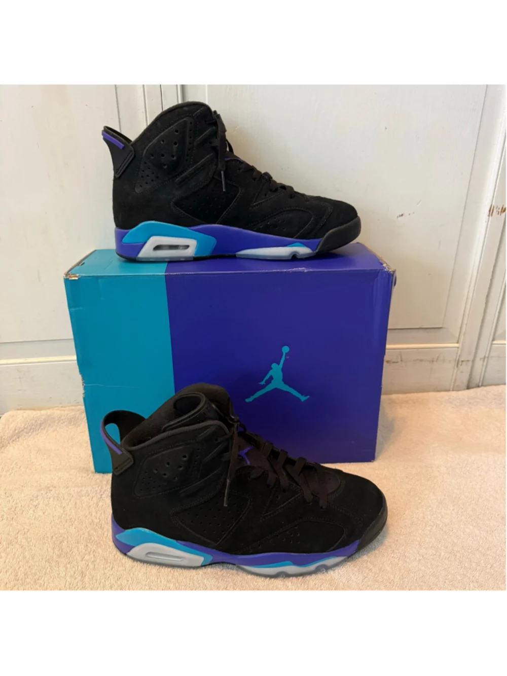 Nike Air Jordan 6 Retro Aqua CT8529-004 Men’s Size 8.5 Black Purple 2023